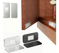 1/2 Set Fermeture magnétique en acier inoxydable sans perçage, aimant de porte invisible ultra-fin et puissant pour tiroir, loquet magnétique pour porte coulissante d'armoire Alliage de zinc