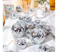 1/2 set Guirlande lumineuse à boule disco miroir, convient pour les fêtes à thème, les décorations d'anniversaire, les fêtes à thème disco, les mariages et les festivals de musique, la décoration de l