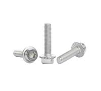 1-20 pièces M3-M12, vis à tête cylindrique à six pans creux avec bride dentelée en acier inoxydable, pour équipements mécaniques, M4x12mm(20 pièces)