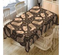 1/20 pièces Nappe de table Rodeo Boot Scootin', motif bottes de cow-boy brunes et étoiles, en polyester, fabriqué en machine, pour usage intérieur/extérieur, idéal pour la maison, la cuisine, la salle
