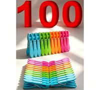 1/24/96 pièces Set de pinces à linge, pinces à linge, pinces à lessive, pinces à linge en plastique colorées de 73 mm et pinces à chaussettes, accessoire essentiel pour la rentrée scolaire, pinces à l