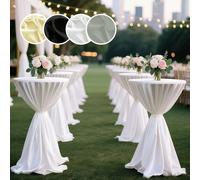 1/24 pièces Nappe ronde de couleur unie minimaliste moderne, convient pour la décoration d'hôtel, de mariage et d'événements, nappe de cocktail ronde résistante aux plis de couleur unie 140 cm rondPol