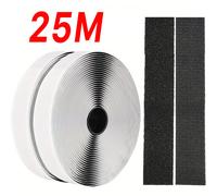 1-25M Velcros auto-adhésif crochet et boucle ruban de fixation maison bricolage robinet magique Auto Double face rouleau forte colle maison sangle bandes Black 1m