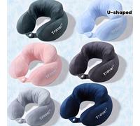 1/2pc Oreiller de cou en forme de U pour les voyages et le lit, doux et confortable, oreiller cervical portable, convient aux dormeurs sur le côté/le dos, voiture, avion, maison - Plusieurs couleurs d