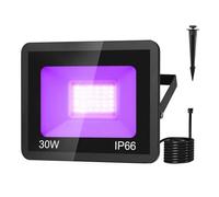 1/2PC UV Projecteur 30W Lampe De Scène Fluorescente Ultraviolette Fête D'halloween Lumière Ambiante Étanche Lueur Danse Noire Garage de jardin(1PC)