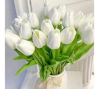 1/3/10/20/30 pièces Set de fleurs de tulipe artificielles de haute qualité, texture réaliste, convient pour mariage, chambre, maison, hôtel, fête, événements, Saint-Valentin, cadeau du Nouvel An 20 pi