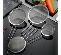 1/3/4 pièces Passoire en acier inoxydable avec différentes tailles pour filtrer la farine/l'huile dans la cuisine de la maison 1PC-S,1PC-M,1PC-L,3 pièces (S+M+L),1 crochetAcier inoxydable