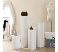 1/3/4pièces Set de socle en carton, socle colonne pliable, accessoires de mariage, colonne de présentoir, boîte socle pliable avec plateau supérieur rond. Colonne en papier cylindrique pliante. Socle 