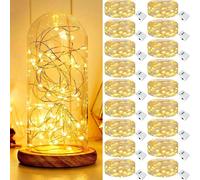 1/3/5/10/20 pièces-Guirlandes lumineuses à piles LED mini lumières fil argenté lucioles étoiles pour bocaux Mason, décoration de table de mariage, fête de Noël, centre de table, DIY DIY, couronne de N