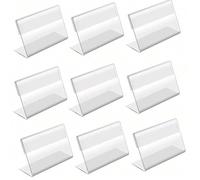 1/3/5/10 pièces Support d'affichage en L incliné mini en acrylique, support de carte de prix en plastique, porte-cartes de visite en acrylique, support de présentation de cartes de visite de bureau en
