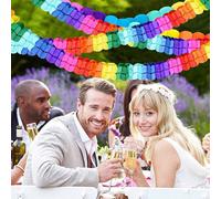 1/3/5 pièces Guirlande en papier trèfle multicolore, couronne en papier colorée, motif trèfle, couronne de fleurs en papier, décoration arc-en-ciel d'anniversaire, couronne de ruban colorée, convient 