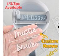 1/3/5 pièces Plaque de nom personnalisée pailletée pour gobelet isotherme H2.0 Flow State 40oz. Plaque de nom personnalisée pour gobelet isotherme 40oz/30oz, étiquette de nom personnalisée, nom de gob