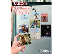 1/3/5pcs Aimants de réfrigérateur personnalisés, Aimant photo personnalisé pour les mariages, la Saint-Valentin, les cadeaux de Noël, Save The Date, les remises de diplômes, les cadeaux de la fête des