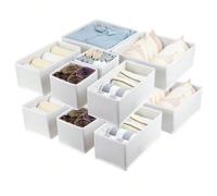 1/3/6/9/12 paquets Boîte de rangement pliable en tissu de style simple. Organisateur de tiroir de commode pour sous-vêtements, soutiens-gorge, chambre à coucher, organisateur, rangement domestique, t-