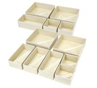 1/3/6/9/12 paquets Boîtes de rangement pliables en tissu simple pour commode, diviseur de tiroir, panier de rangement pour sous-vêtements, soutiens-gorge, chambre à coucher, organisateur, rangement à 