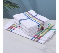 1/3/6 Pack Grandes serviettes de cuisine douces et absorbantes - Chiffons à vaisselle en polyester rayés modernes pour sécher la vaisselle et nettoyer les surfaces, rayures multicolores, lavables en m