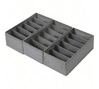1/3/6 Paquets Organisateur de tiroir de chaussettes et sous-vêtements, organisateur pliable en tissu non tissé pour armoire, vêtements, chaussettes, sous-vêtements, cravates, ceintures, chambre à couc