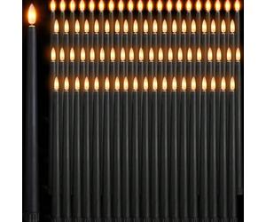1/3/6 pièces Bougies LED sans flamme, Bougies coniques d'Halloween, Effet de mèche vacillante 3D, Porte-bougies à flamme, Convient pour le Nouvel An, l'anniversaire, la décoration de fête de mariage,