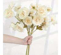 1/3/6 pièces Fleurs artificielles de 1,74 pi, Lotus et Pivoine en soie à 5 têtes avec tige longue, Fleurs artificielles, Convient pour mariage, fête, décoration de cérémonie, arrangement floral DIY, d