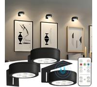1/3/6 pièces Lampe murale métallique sans fil, Lampe de peinture LED sans fil, Cadre lumineux LED alimenté par batterie, Lampe murale sans fil magnétique, Projecteur sans fil, Lampe d'affichage à inte