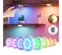 1/3/6 pièces Lumière de nuit de placard RVB, Petite veilleuse rechargeable USB avec télécommande, Luminosité et minuterie réglables, Convient pour la cuisine, le placard, la chambre, le salon, le coul