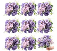 1/3/80 pièces Ensemble de bouquets de fleurs artificielles, comprend chrysanthème, pivoine, hortensia, convient pour la décoration de la chambre, de la cuisine, couronne DIY, décoration d'automne, déc