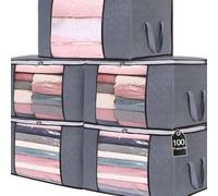 1/3 pièces Bac de rangement de vêtements pliable avec fermeture à glissière, fenêtre visible et poignées solides. Boîte en plastique grande pour vêtements, couvertures, oreillers, jouets, serviettes, 