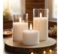 1/3 pièces Bougies LED électroniques avec télécommande et minuterie, bougies à piles, flamme chaude, convient pour lanterne, jardin, Noël, décoration de la maison, cadeau de Pâques, remise des diplôme