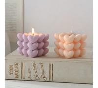 1/3 pièces Bougies parfumées en forme de cœur cubique faites à la main, cadeau unique et romantique pour la Saint-Valentin, Noël, anniversaire et autres occasions, cadeau pour mari, bougie parfumée en