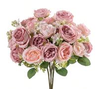 1/3 pièces Bouquet de fleurs de pivoine artificielles, convient pour la décoration de la chambre, de la cuisine, la couronne DIY, la décoration d'automne, la décoration intérieure/extérieure, la décor