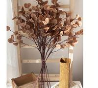 1/3 pièces Branches de feuilles d'eucalyptus artificielles de style automnal, feuilles longues d'argent en forme de dollars, branches de feuilles d'automne artificielles pour la décoration de Noël, de