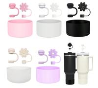 1/3 pièces Capuchon de paille réutilisable, étanche, anti-déversement et anti-poussière, bouchon de paille en silicone en forme de fleur 10mm/0,4in, botte de tasse en silicone antidérapante, accessoir