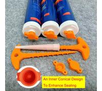 1/3 pièces Capuchon de scellant en silicone, économiseur de mastic, capuchon de scellage de colle de verre & outil de curage de buse, capuchon de pistolet à calfeutrer sans goutte empêchant le séchage