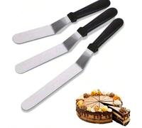 1/3 pièces Outil de cuisson - Spatule à crème en acier inoxydable - Racloir plat de 6/8/10 pouces pour la cuisson de gâteaux, la décoration et le lissage de la crème L,M,S,3 pièces-S+M+LAcier inoxydab