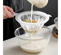 1/3 pièces Passoire alimentaire en plastique avec double poignée - Filtre en nylon à maille fine, convient pour le lait de soja, le café, le jus, les essentiels de cuisine, set de passoires de cuisine