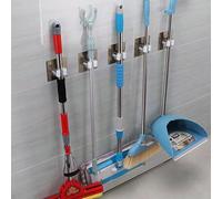 1/3 pièces Support mural pour balai et vadrouille avec pinces pour brosse de toilette, débouchoir, plumeau, organisation des fournitures de nettoyage, solution de rangement pour salle de bain, cuisine