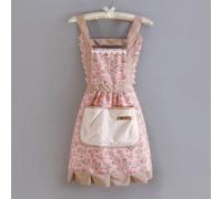 1/3 pièces Tablier style princesse élégant avec motif fleuri et dentelle, robe tablier imperméable et respirante, tablier à bavette fleuri doux. Tablier cadeau (légères variations de couleur et d'impr