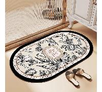 1-3 pièces Tapis de sol de salle de bain imprimé floral vintage anti-dérapant et absorbant, ensemble de tapis de salle de bain en silicone incluant un tapis de toilette en forme de U et un tapis de va