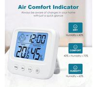 1/3 pièces Thermomètre hygromètre numérique LCD avec rétroéclairage, station météo de surveillance de la température et de l'humidité pour la maison, la chambre de bébé et l'intérieur 1 pièce blanche 