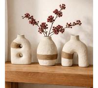 1/3 pièces Vase sculptural abstrait, vase décoratif moderne, centre de table artistique minimaliste, ornement de décoration pour la maison pour le salon, l'entrée, les étagères, le bureau et la table 