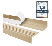 1,3m profilé d'escalier nez de marche adhésif antidérapant PVC beige RM, 30 x 27 mm