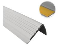 1,3m profilé d'escalier nez de marche adhésif antidérapant PVC gris PMW, 48x 42 mm