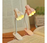 1/3pcs Lampe de lecture LED en forme de lys à angle réglable avec clip, lampe de bureau décorative, lampe de lecture nocturne de protection des yeux (pile incluse), mini lampe de lecture, lampe de lec