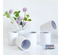 1/4/10 pièces Boîte florale ronde blanche, ensemble de 4 pièces/10 pièces, petite boîte d'emballage de fleurs, petit seau d'emballage de fleurs pour la Saint-Valentin, seau à fleurs portatif mini seau