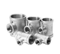 1/4 "3/8" 1/2 "3/4" 1 "1-1/4" 1-1/2 "2" BSP té réducteur avec filetage femelle 304 connecteur de raccord de tuyau en acier inoxydable eau gaz