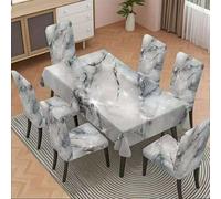 1/4/5/6/7 pièces Housse de chaise simple et de style européen et américain / Ensemble de housses de chaise, convient pour la maison, le restaurant et l'hôtel. Nappe adaptée aux tables carrées, housses