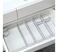 1/4/5/7/8/9pcs Boîte organisatrice de tiroir minimaliste pour petits articles, cosmétiques, boîte de rangement pour outils de maquillage, rangement de tiroir L,M,S,XL,Ensemble 4 pièces-(S+M+L+XL),Ense