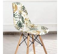 1/4/6 pièces Housse de chaise universelle élastique en spandex soie de lait imprimée de plantes tropicales, lavable, convenant pour toutes les saisons 4 pièces,6 pièces,1 pcPlantesMicrofibre