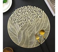 1/4/6 sets de set de table PVC pour table de cuisine intérieure/extérieure, sets de table lavables résistants à la chaleur, essuyables pour camping, festival, mariage, fête 38cm Round,1 PCS,6 piècesPo