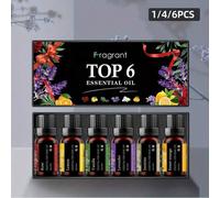 1/4/6PCS Ensemble d'huiles essentielles d'aromathérapie Diffuseur de parfum Bougie d'aromathérapie Brûleur d'aromathérapie Pierre diffuseur Humidificateur Aromathérapie pour voiture Aromathérapie pour